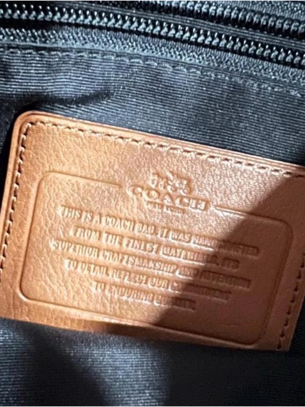 Coach Black and Brown Leather Messenger Bag with Hang Tag